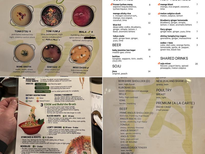 Soupleaf Hot Pot Menu