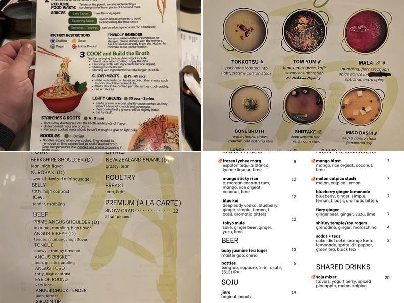 Soupleaf Hot Pot Menu