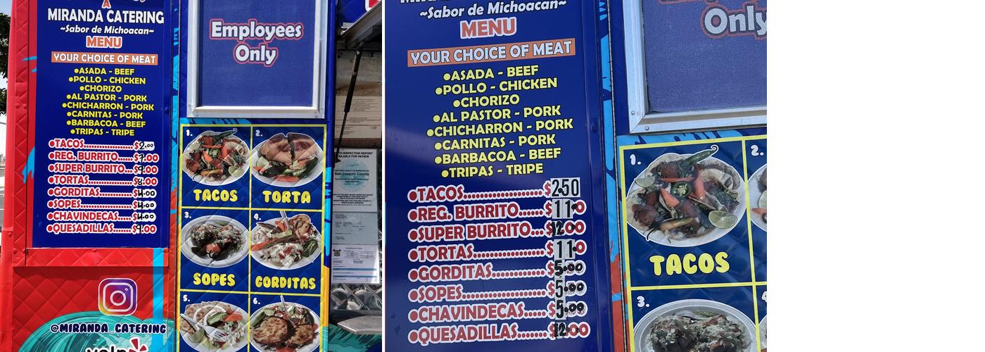 Los Mirandas De Lazaro Cardenas Menu