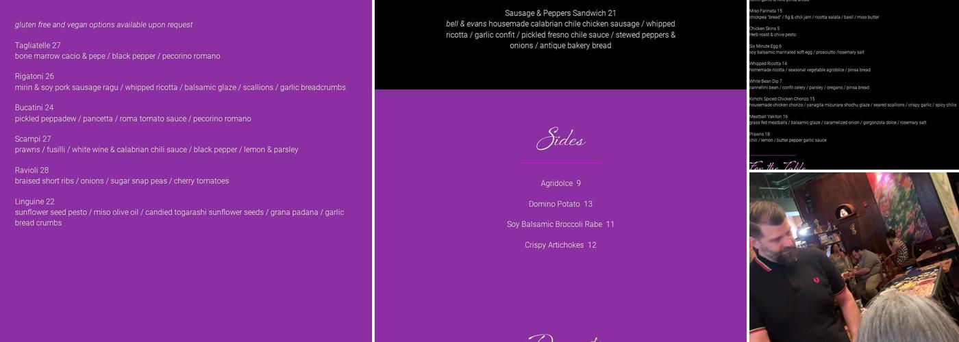 Jane Doe Menu