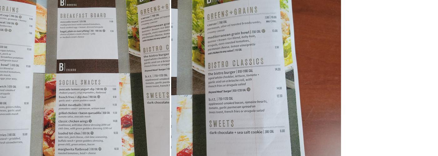 The Bistro Menu