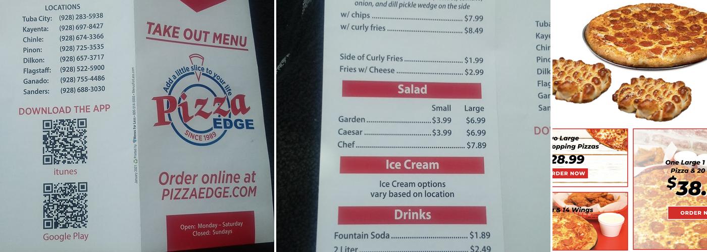 Pizza Edge Menu
