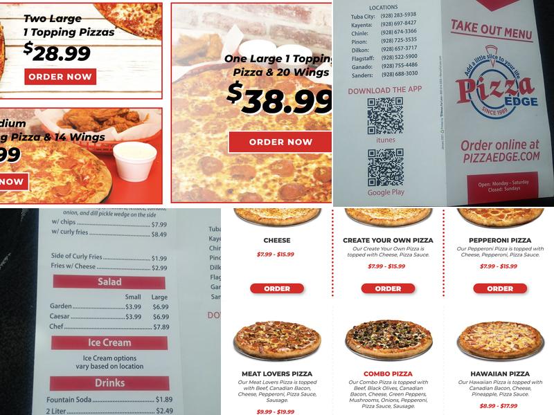 Pizza Edge Menu
