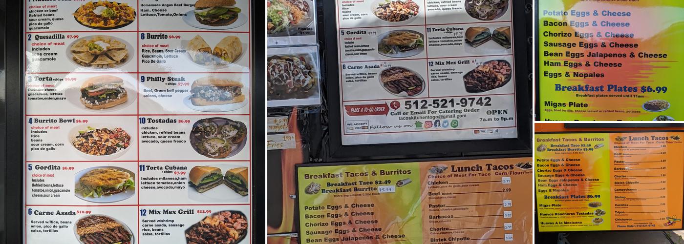 Tacos Kitchen Menu