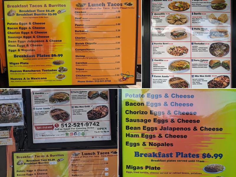 Tacos Kitchen Menu