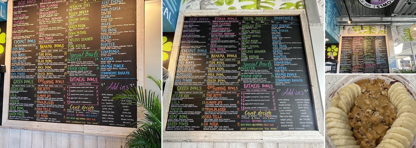 Playa Bowls Menu