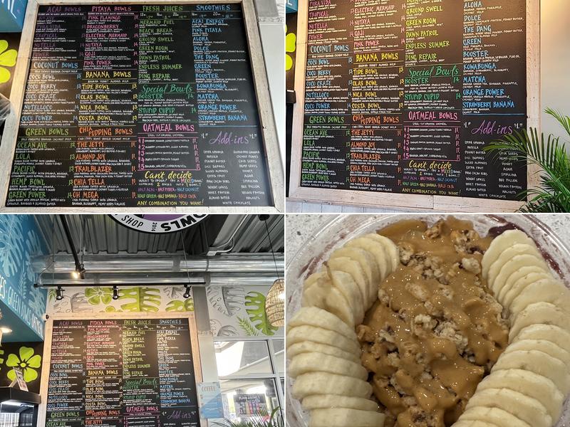 Playa Bowls Menu