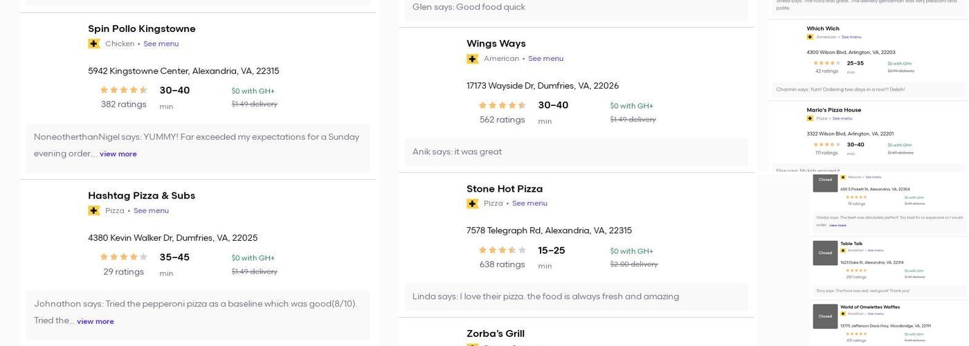 Subs & Wings Menu