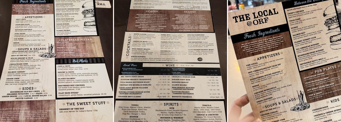 The Local @ ORF Menu