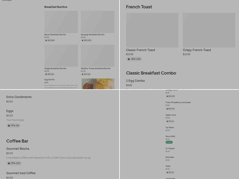 Richard's Great Fun And Food Menu