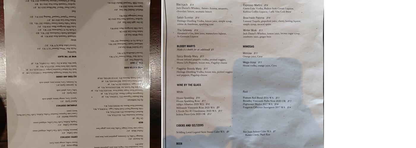 Upper Case & Beechers Cheese Menu