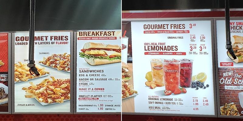 Charleys Cheesesteaks Menu