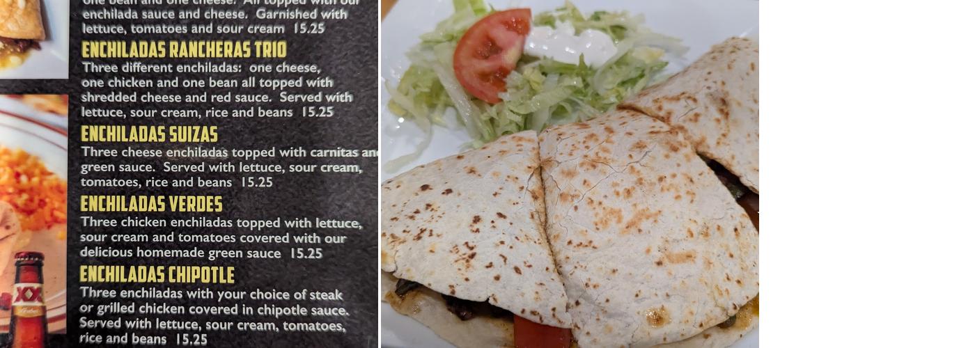 La Casa Jalisco Menu