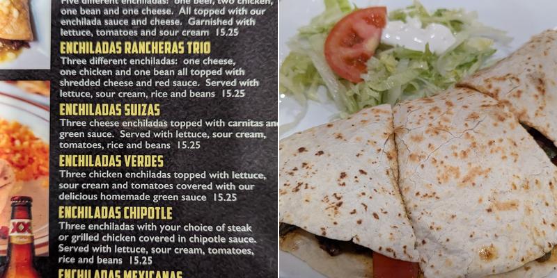 La Casa Jalisco Menu