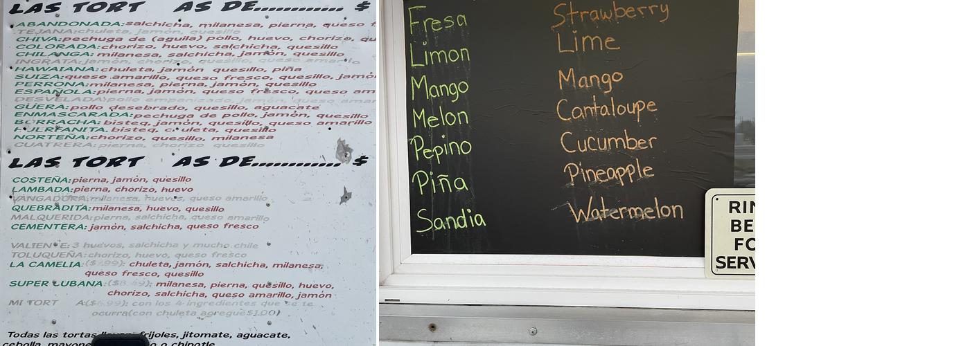 La Vasques Menu