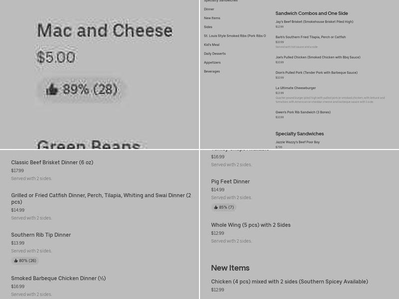 The Southern Kitchen Menu