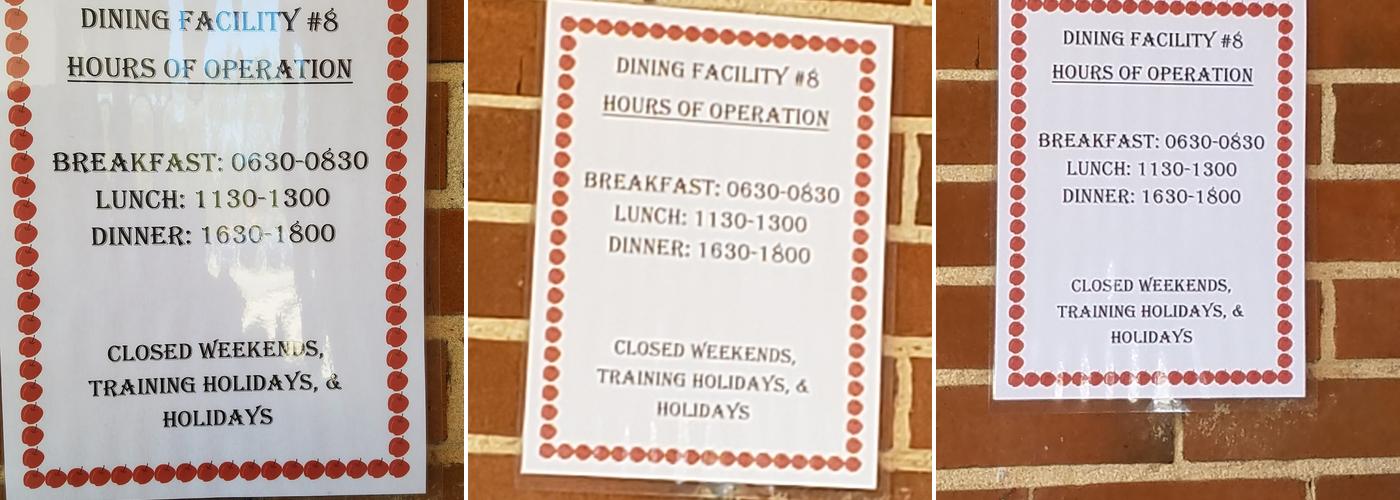 DFAC #8 Menu