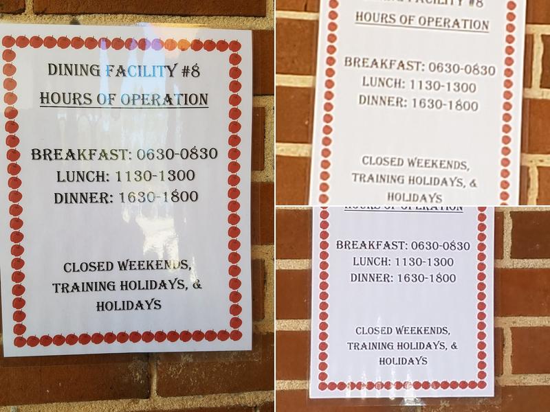 DFAC #8 Menu