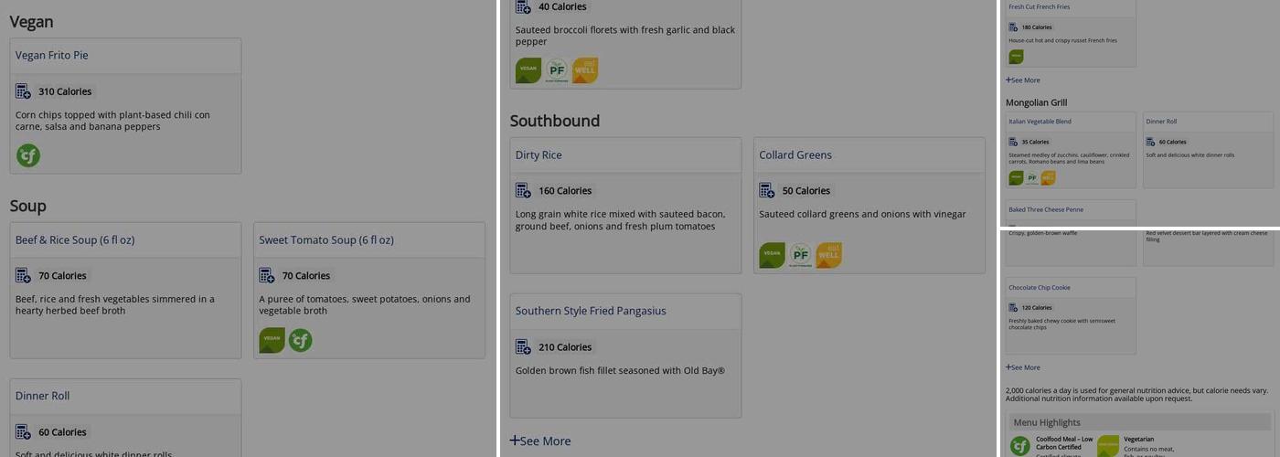 Fresh Food Company/Dining Hall Menu