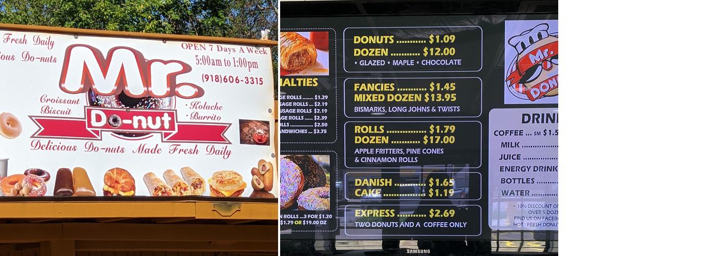Mr. Doughnut Menu