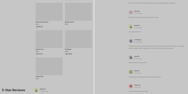 Sist & Souls Home Cooking Menu