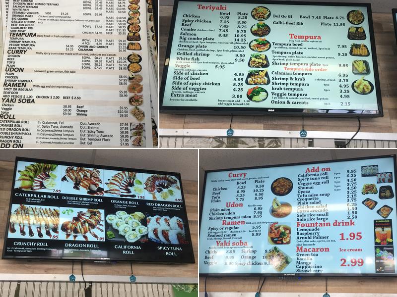 Teriyaki Tempura Menu