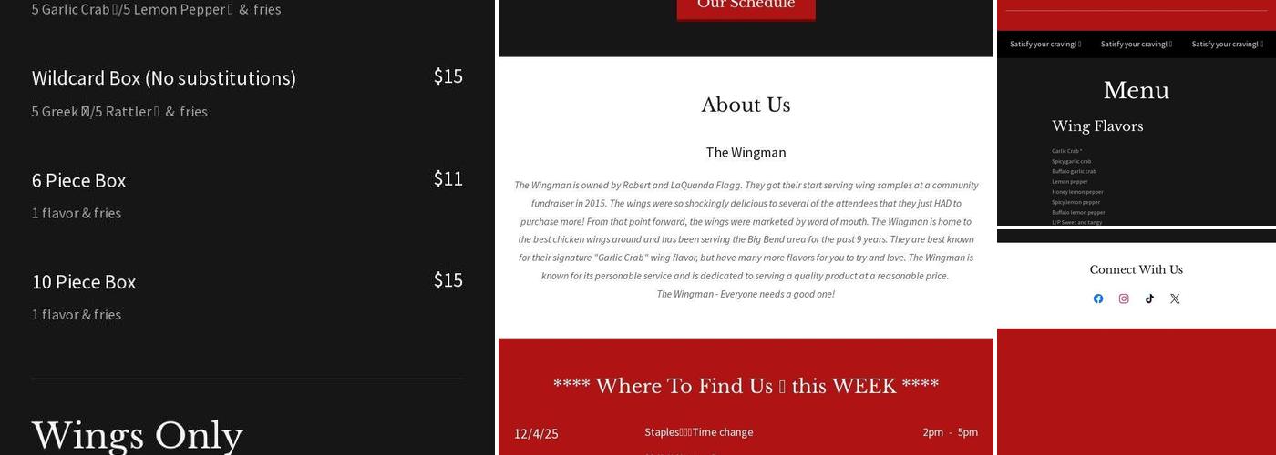 The Wingman Menu