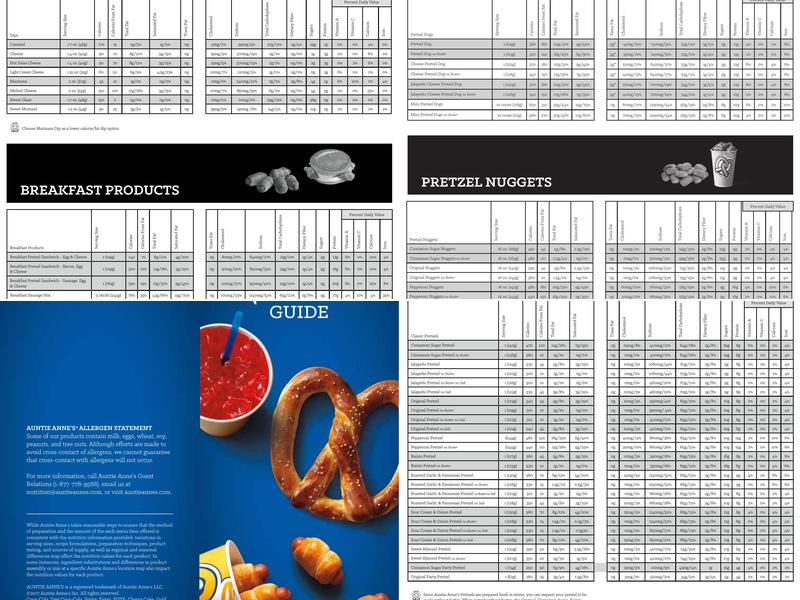 Auntie Anne's Menu