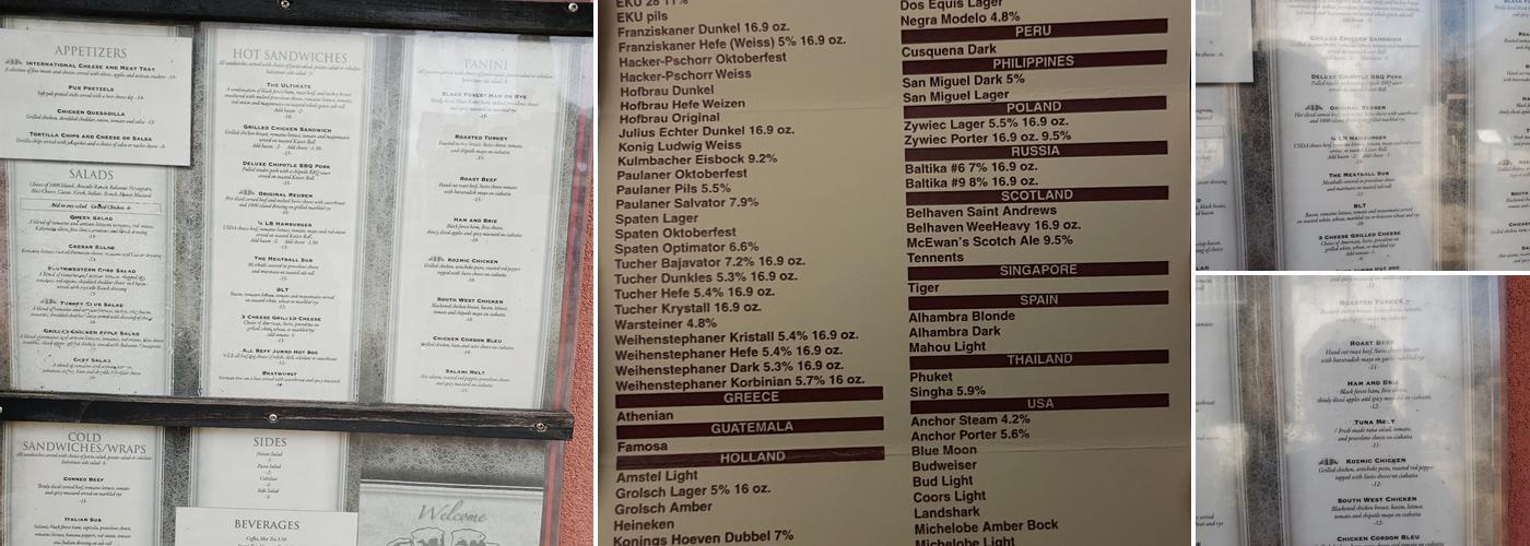 St. George's Row Rendezvous Restaurant Menu