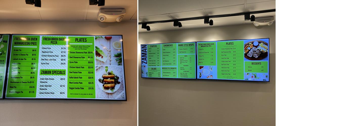 Zaman Mediterranean Fresh Menu