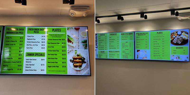 Zaman Mediterranean Fresh Menu