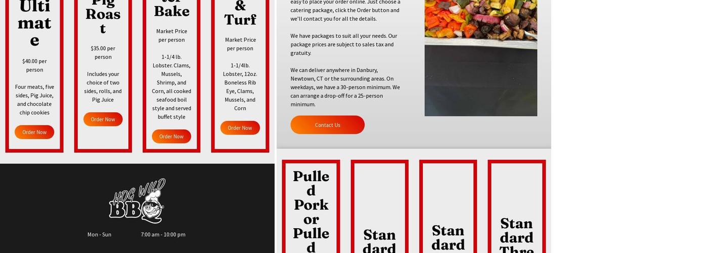 Hog Wild BBQ Menu