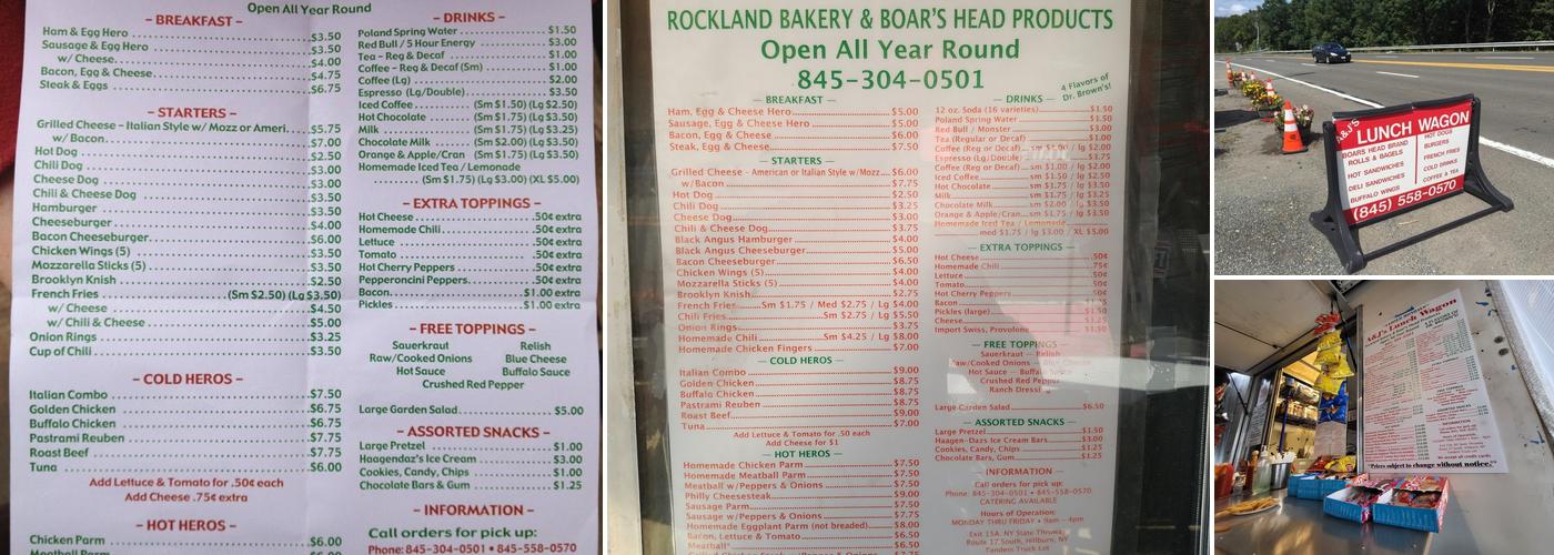 A&J's Lunch Wagon Menu