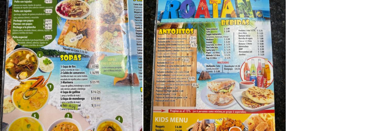 La Ceiba Restaurant #2 (Sabor Progreseno) Menu