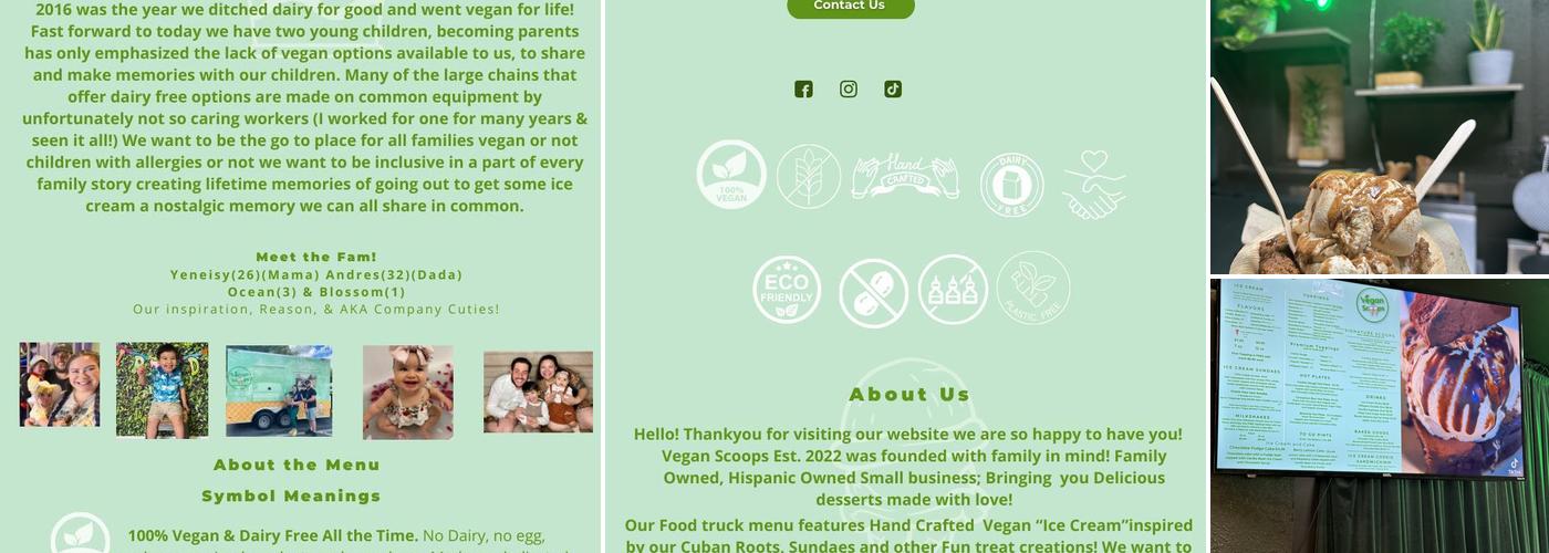 Vegan Scoops Menu