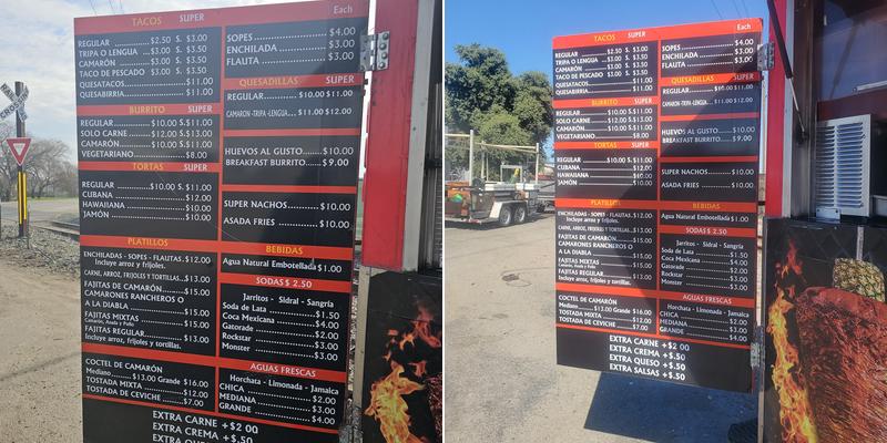 El Primos Menu