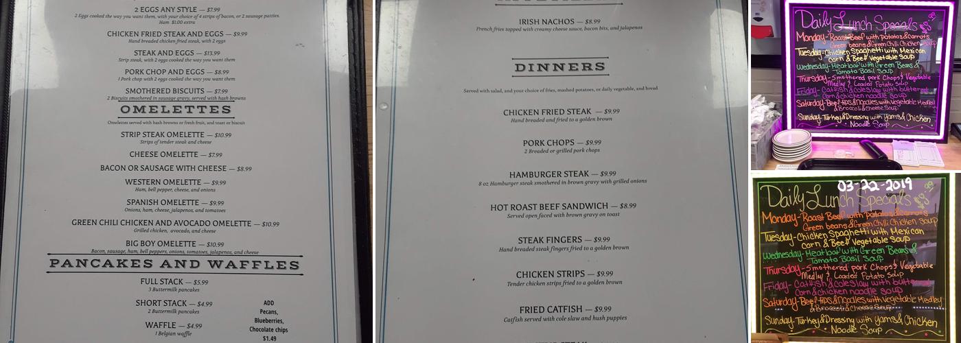 Copper Kettle Cafe Menu
