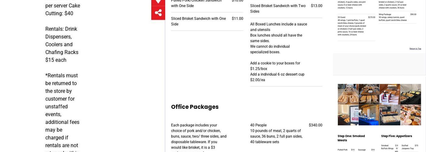 Rolling Red State BBQ Menu