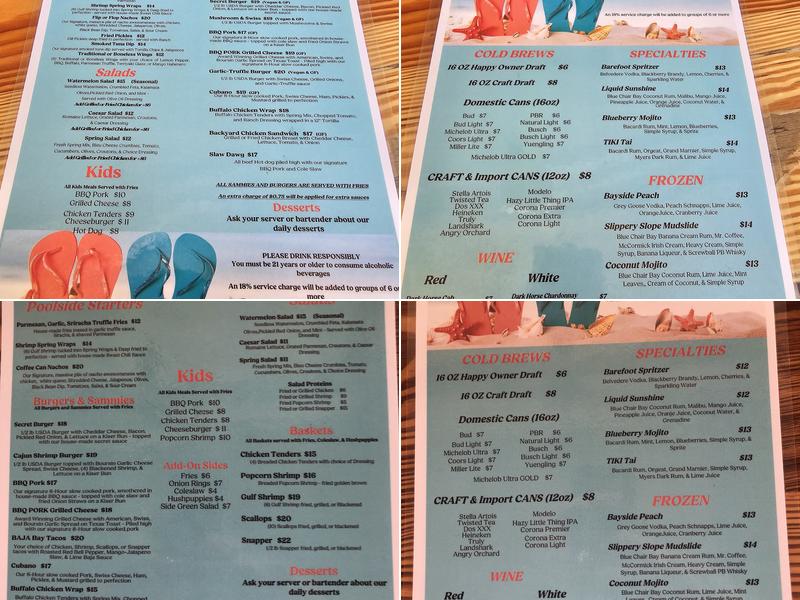 Flip Flop's Bar & Grill Menu