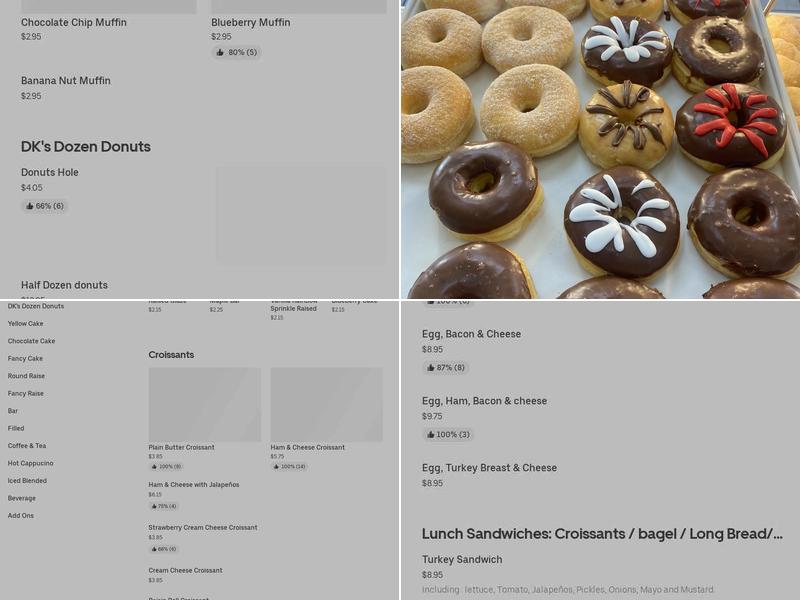 AJ Donut & Sandwiches Menu