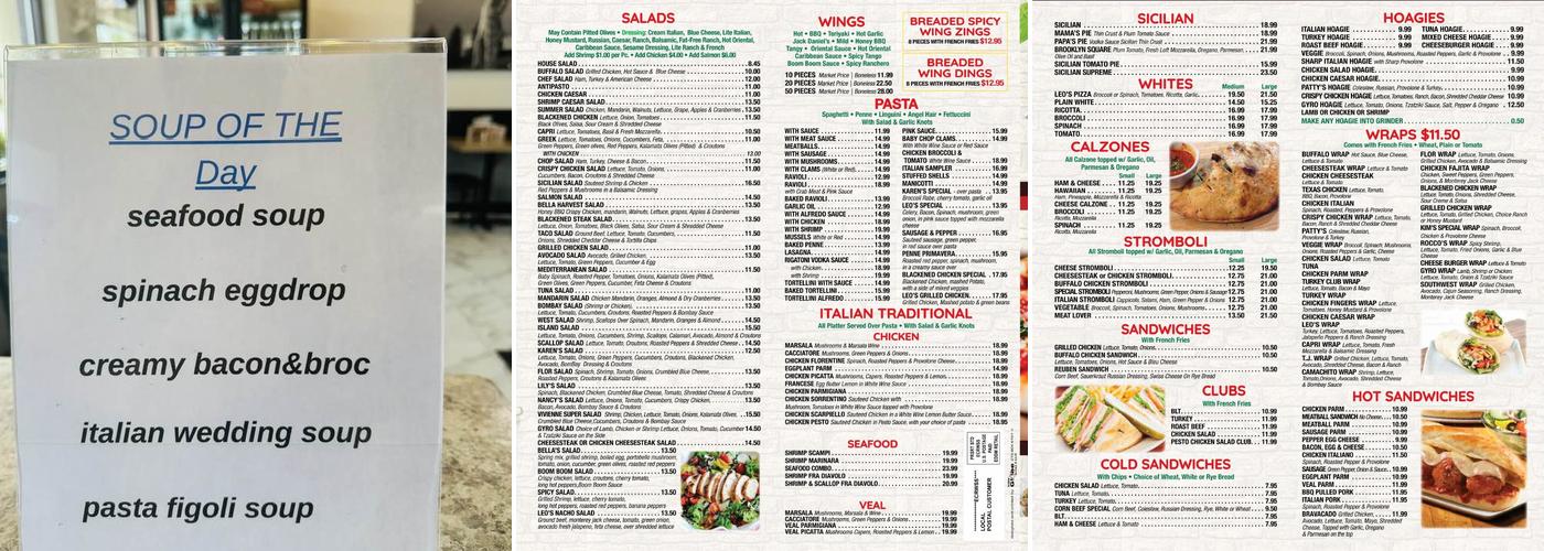 Leo's Restaurant & Pizzeria Menu