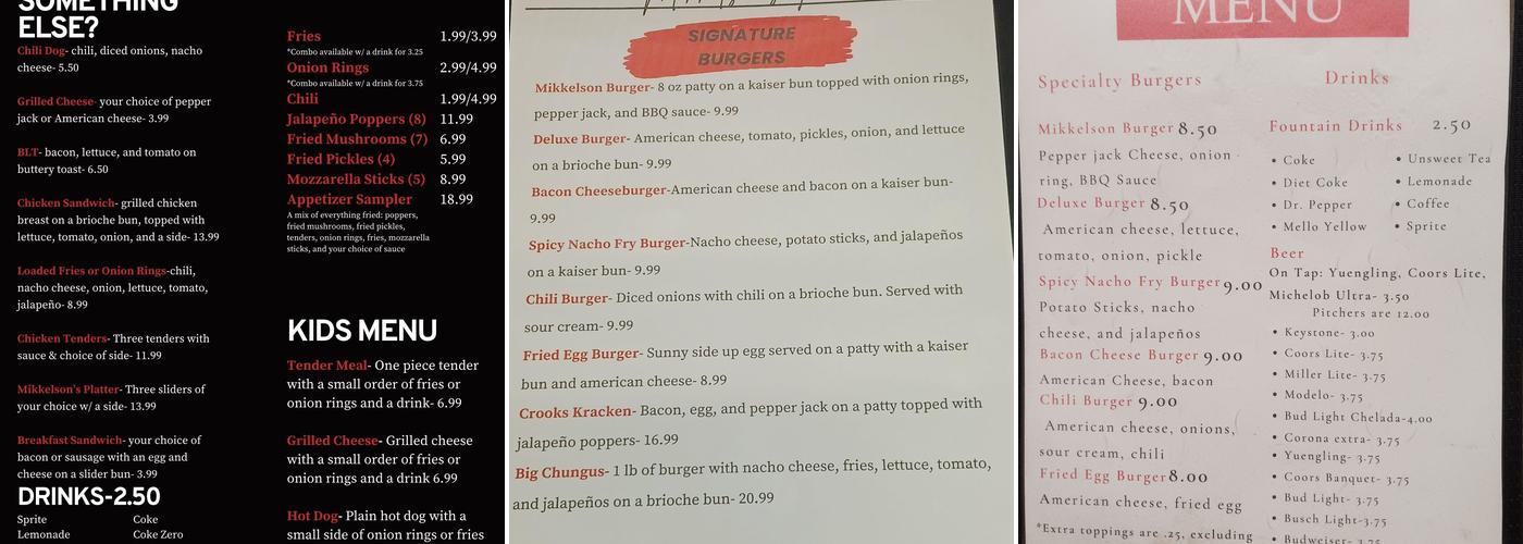 Mikkelson's Tavern Menu