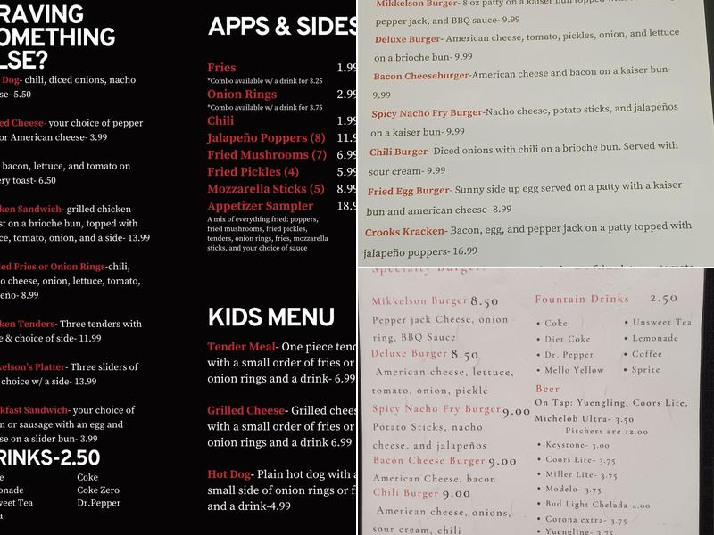 Mikkelson's Tavern Menu