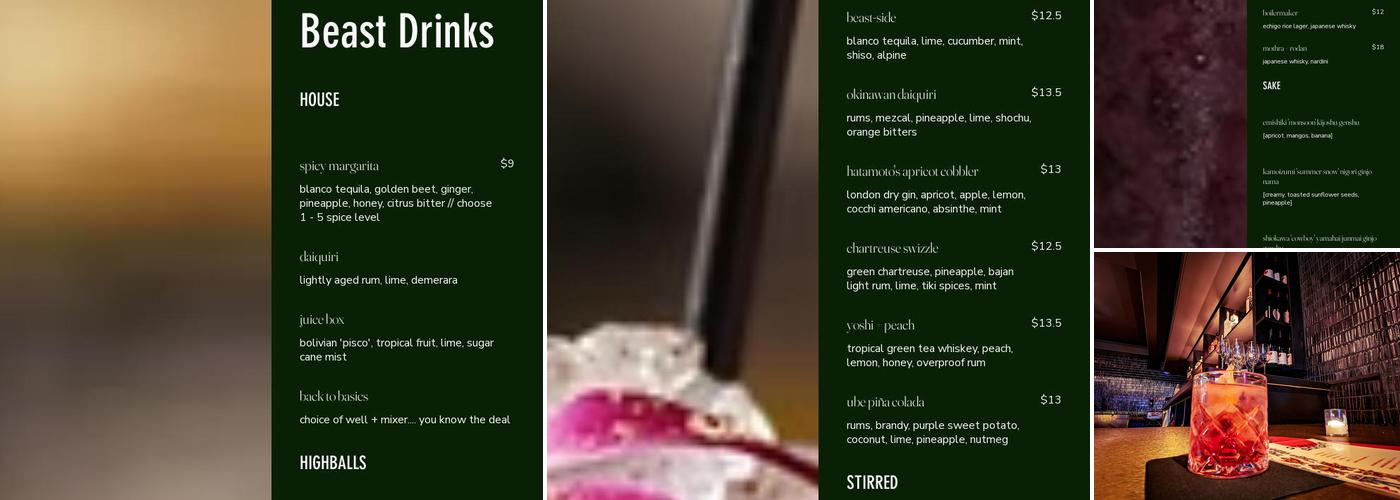 Strange Beast Menu