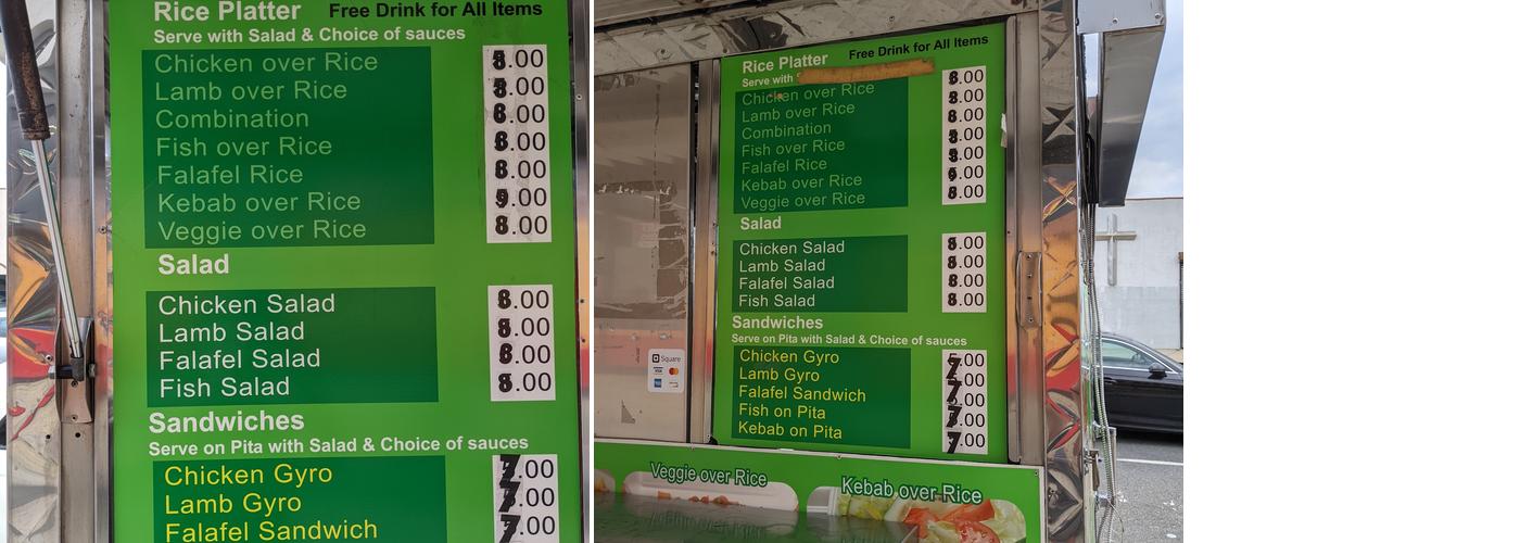 Naseem Halal food Menu