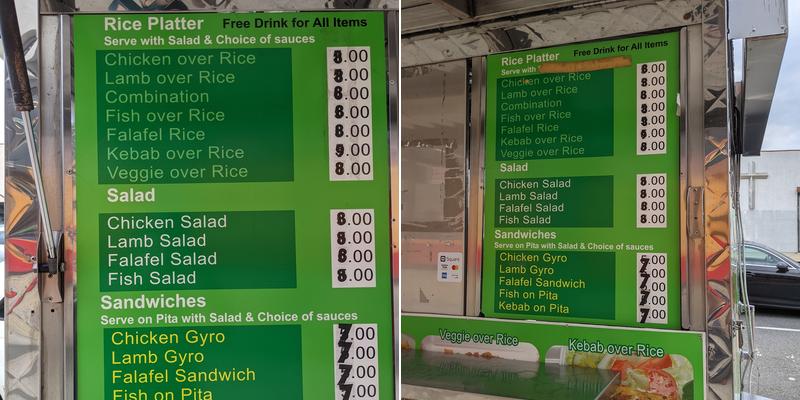 Naseem Halal food Menu