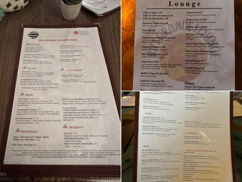 Rio Grande Lounge Menu