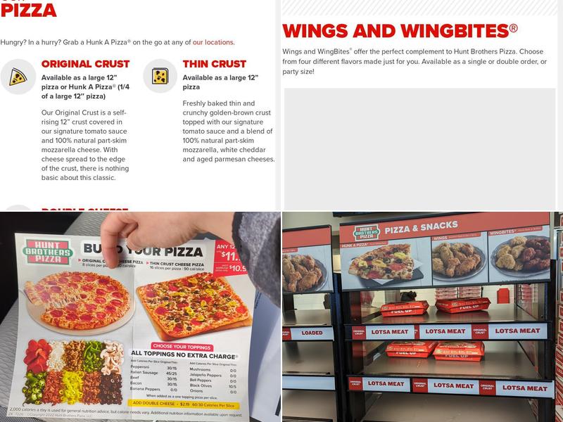 Hunt brothers pizza Menu