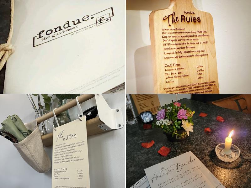 Fondue. Menu