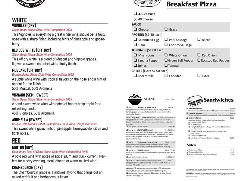 Old Dog Menu
